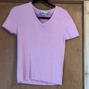 Vintage Ribbed V Neck Top 100% cotton